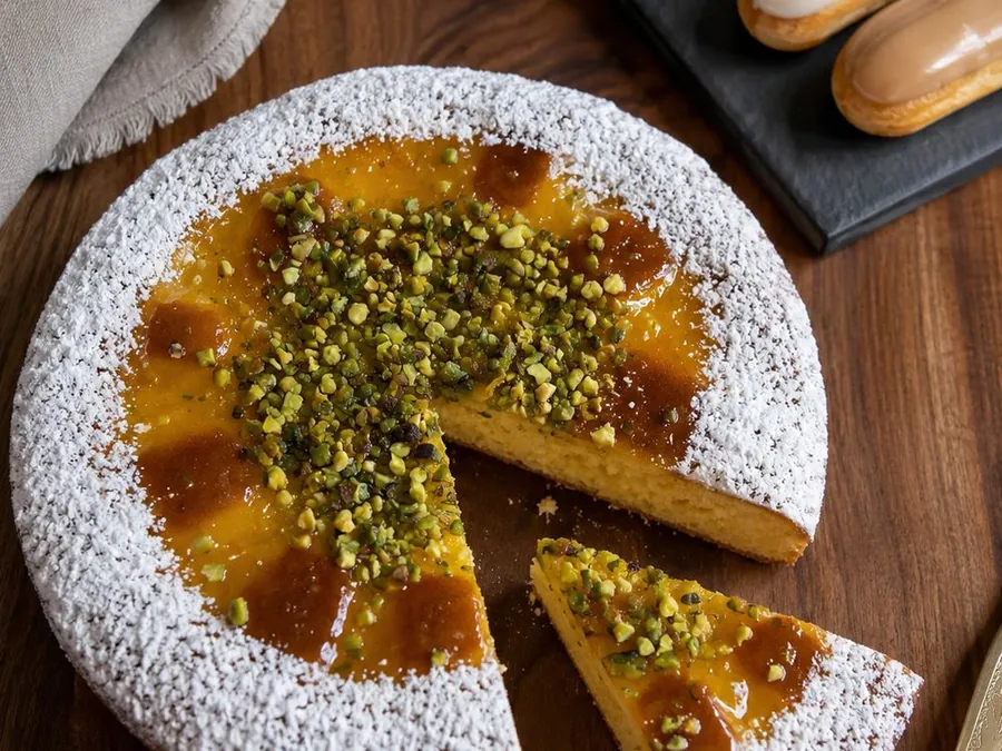 Pastelería de Hay Miga: tarta de pistacho y éclairs